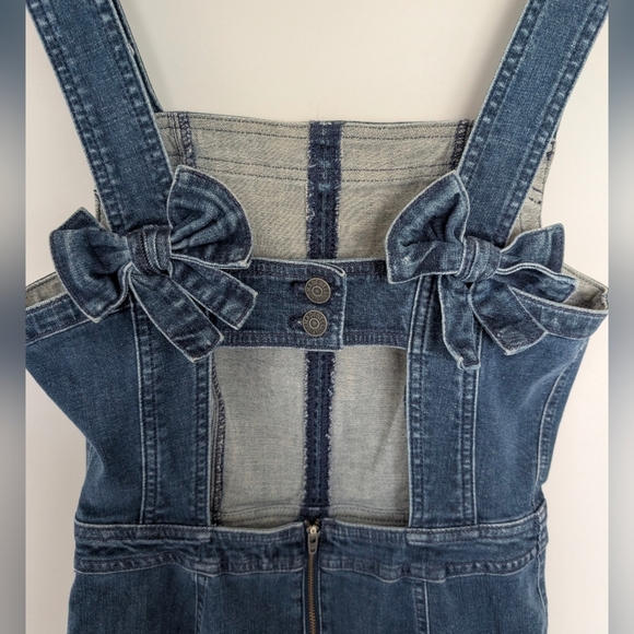 NWT Women's Madewell Denim Apron Bow-Back Dress Size 6 Mini Classic Feminine - Picture 4 of 10